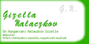 gizella malaczkov business card